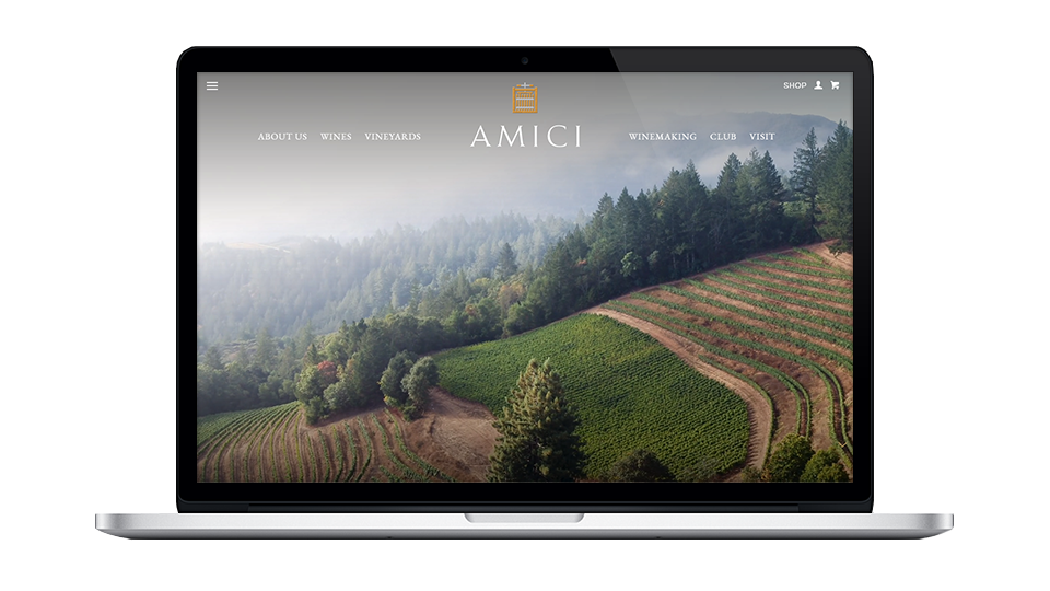 Website for Amici Cellars