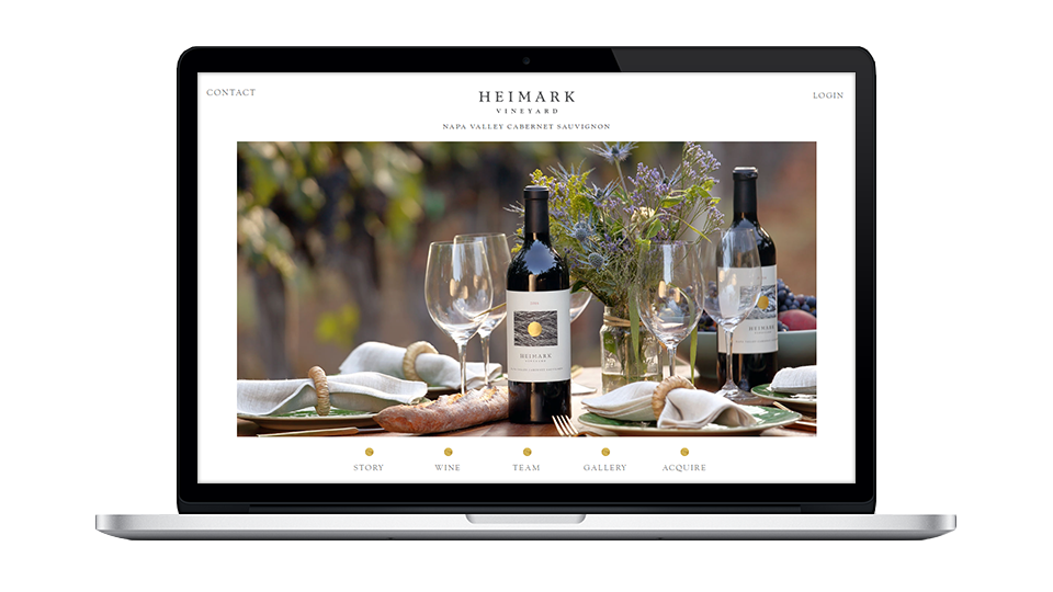 Website for Heimark Vineyard